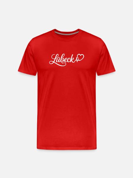 Lübeck Heartbeat - Men's Premium Organic T-Shirt - red