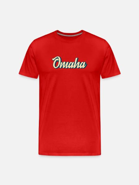 Omaha Script Retro - Men's Premium Organic T-Shirt - red