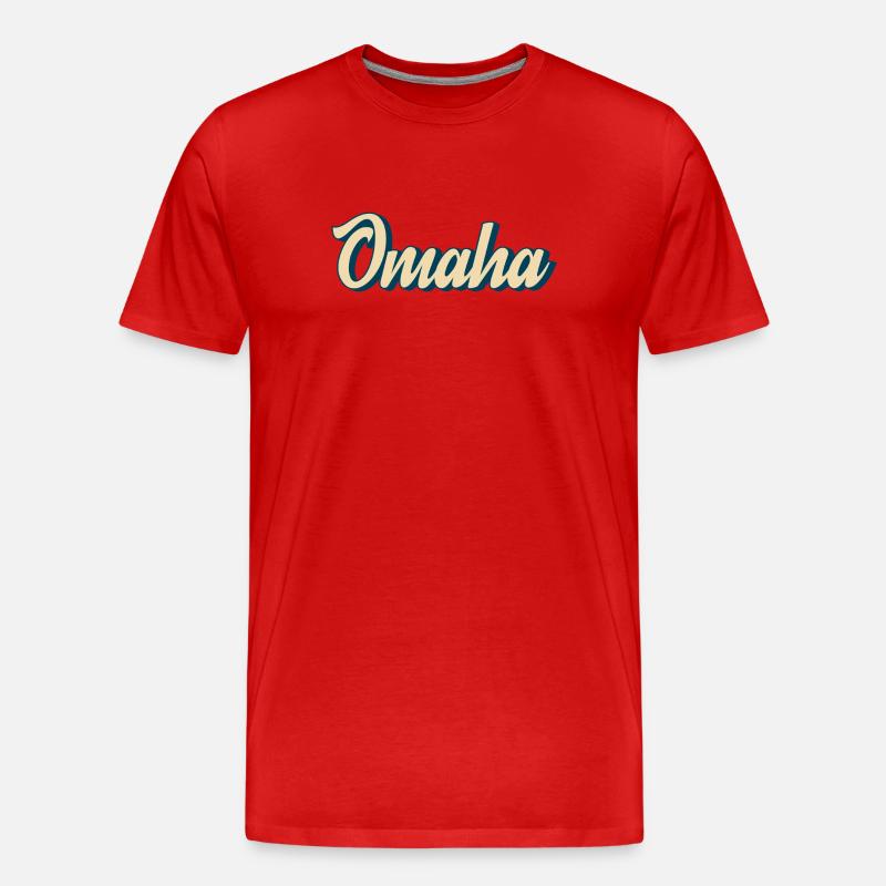 Omaha Script Rétro - T-shirt bio Premium Homme - rouge