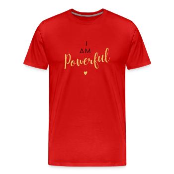 Je suis l’amour de soi puissant - T-shirt bio Premium Homme - rouge - Devant - Damien (186cm)