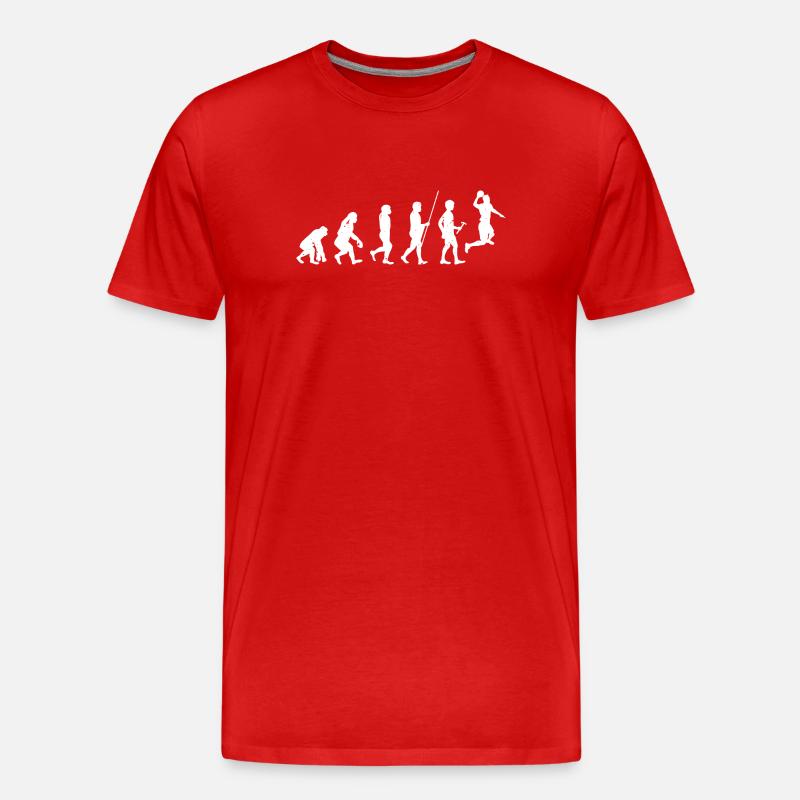 Techno Evolution Silhouettes - Men's Premium Organic T-Shirt - red