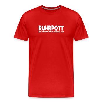 Ruhrpott - Dat hat wat mittn Herz zu tun - Zeche - Männer Premium Bio T-Shirt - Rot - Vorne - Damien (186cm)