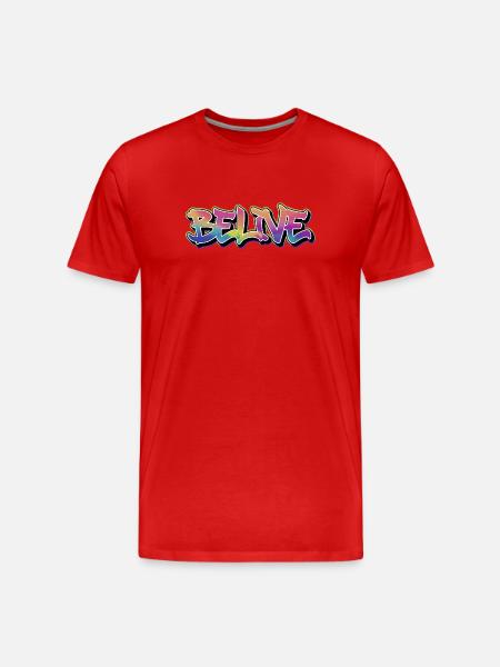 BELIVE Graffiti Rainbow - Men's Premium Organic T-Shirt - red