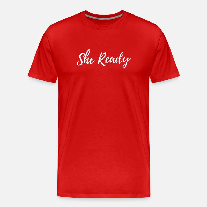 Sie ist bereit - Männer Premium Bio T-Shirt - Rot
