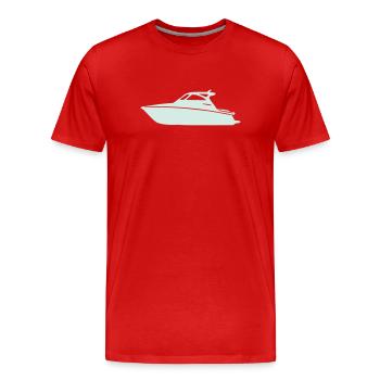 Silhouette de yacht en teinte pastel menthe - T-shirt bio Premium Homme - rouge - Devant - Damien (186cm)