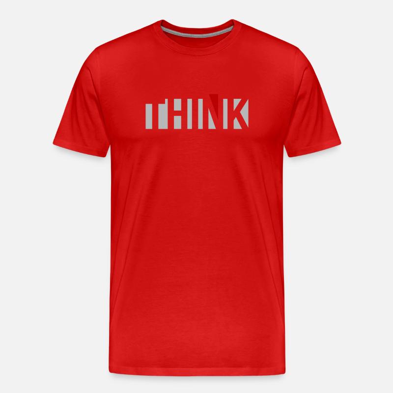 THINK - Männer Premium Bio T-Shirt - Rot
