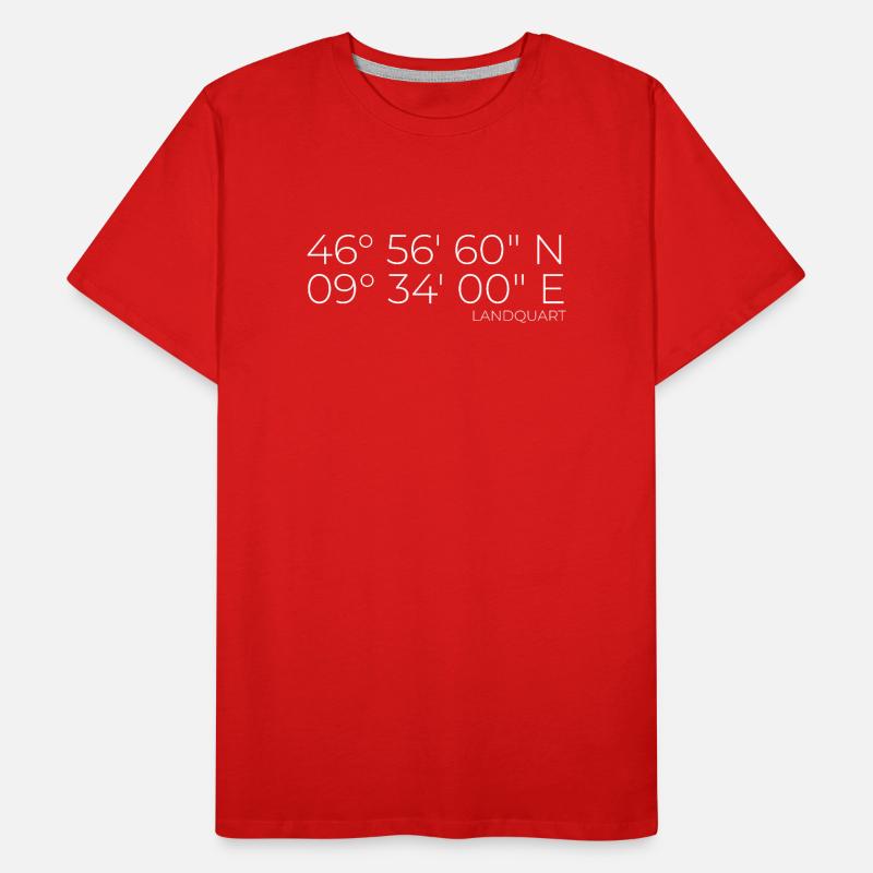 Coordinates: Landquart, Graubünden, Switzerland Men's Premium Organic T-Shirt