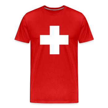 Switzerland - Men's Premium Organic T-Shirt - red - Front - Damien (186cm)
