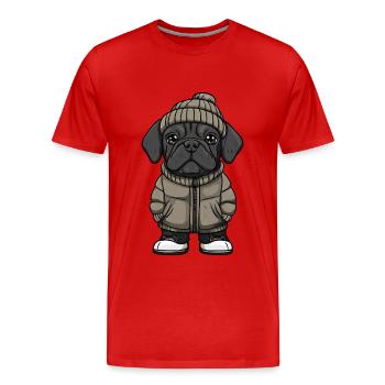 Mastiff Dog Stylish - Men's Premium Organic T-Shirt - red - Front - Damien (186cm)