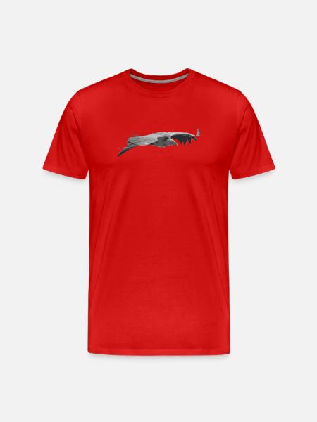 Gänsegeier Silhouette - Männer Premium Bio T-Shirt - Rot