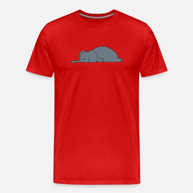 Fauler Elefant Schlaft Lustiger Sarkasmus Tierdesign - Männer Premium Bio T-Shirt - Rot