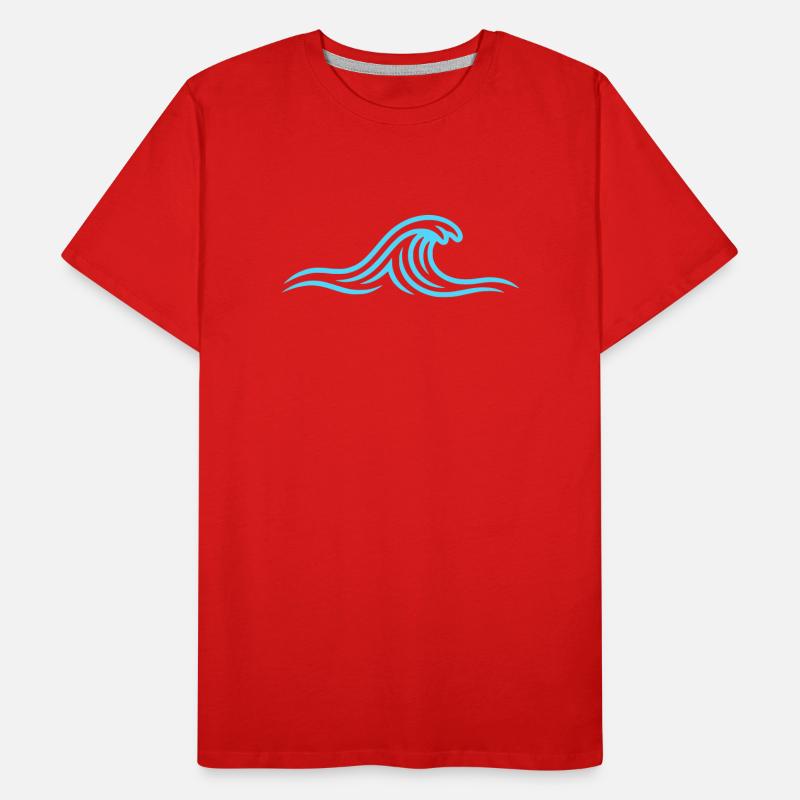 Wave Water Ocean Line Men's Premium Organic T-Shirt