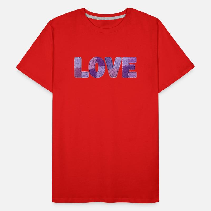 Patchwork Love – Trend Print Men's Premium Organic T-Shirt