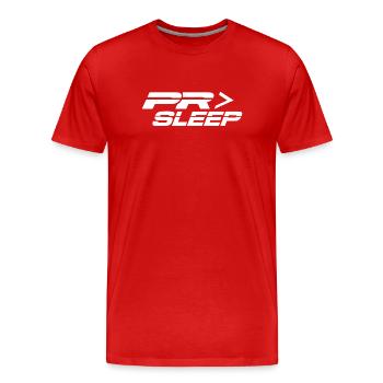 PR > Sommeil | Salle de Sport Cadeau en Haltérophilie de Puissance - T-shirt bio Premium Homme - rouge - Devant - Damien (186cm)