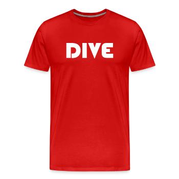 dive diver freediving taucher tauchen Symbol Logo - Männer Premium Bio T-Shirt - Rot - Vorne - Damien (186cm)
