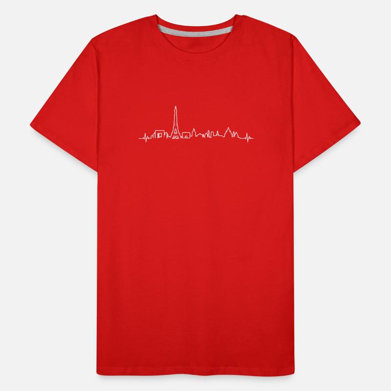 Herzschlag Paris Capitale Monument Silhouette T-shirt bio Premium Homme