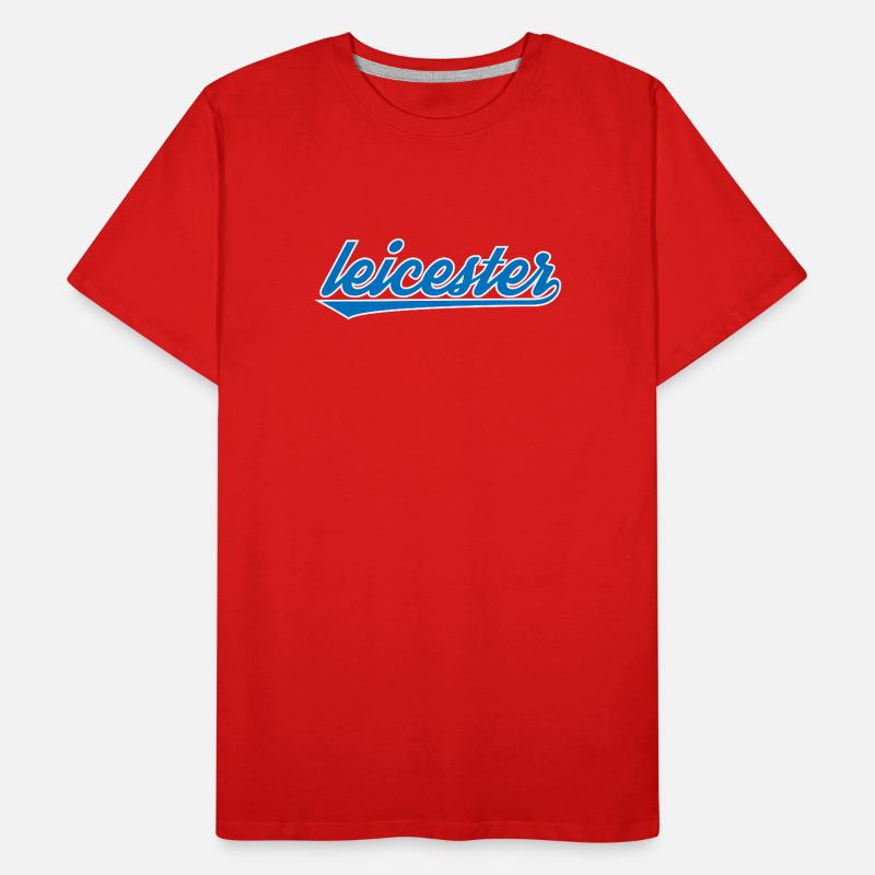 Leicester Blau Script Design Männer Premium Bio T-Shirt