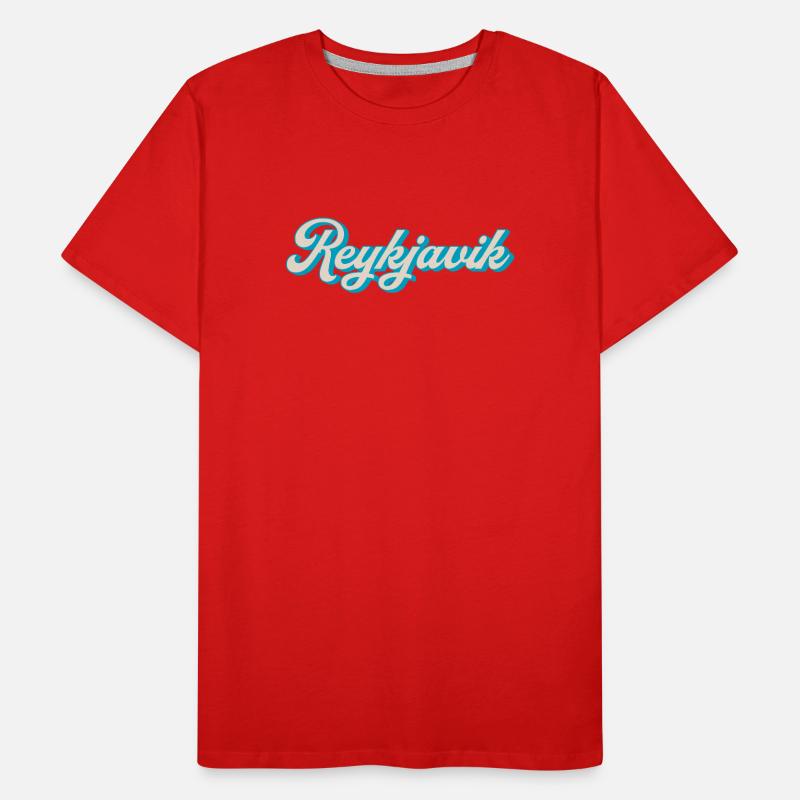 Reykjavik Neon Script Men's Premium Organic T-Shirt