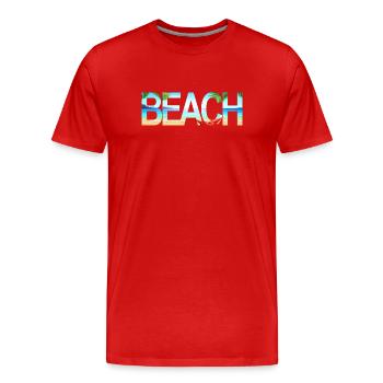 Beach - Männer Premium Bio T-Shirt - Rot - Vorne - Damien (186cm)