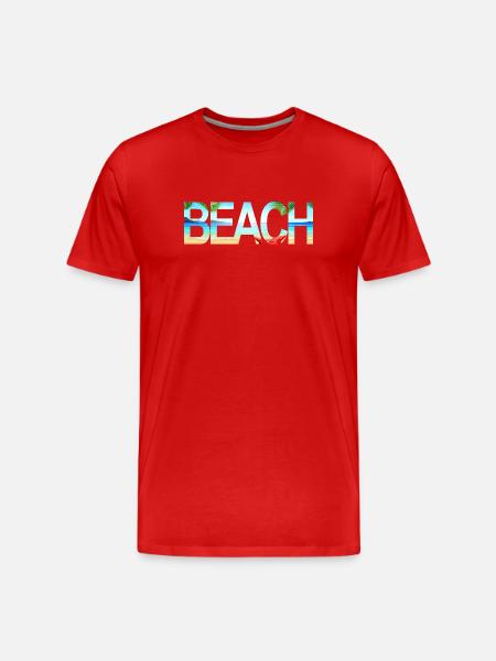 Beach - Men's Premium Organic T-Shirt - red