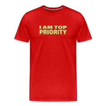 TOP PRIORITY - Men's Premium Organic T-Shirt - red - Front - Damien (186cm)