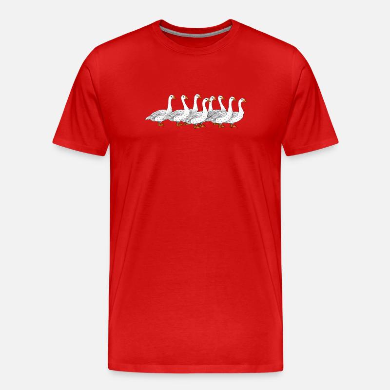 Gänse - Männer Premium Bio T-Shirt - Rot