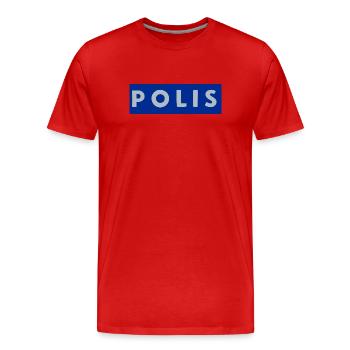 police - Men's Premium Organic T-Shirt - red - Front - Damien (186cm)