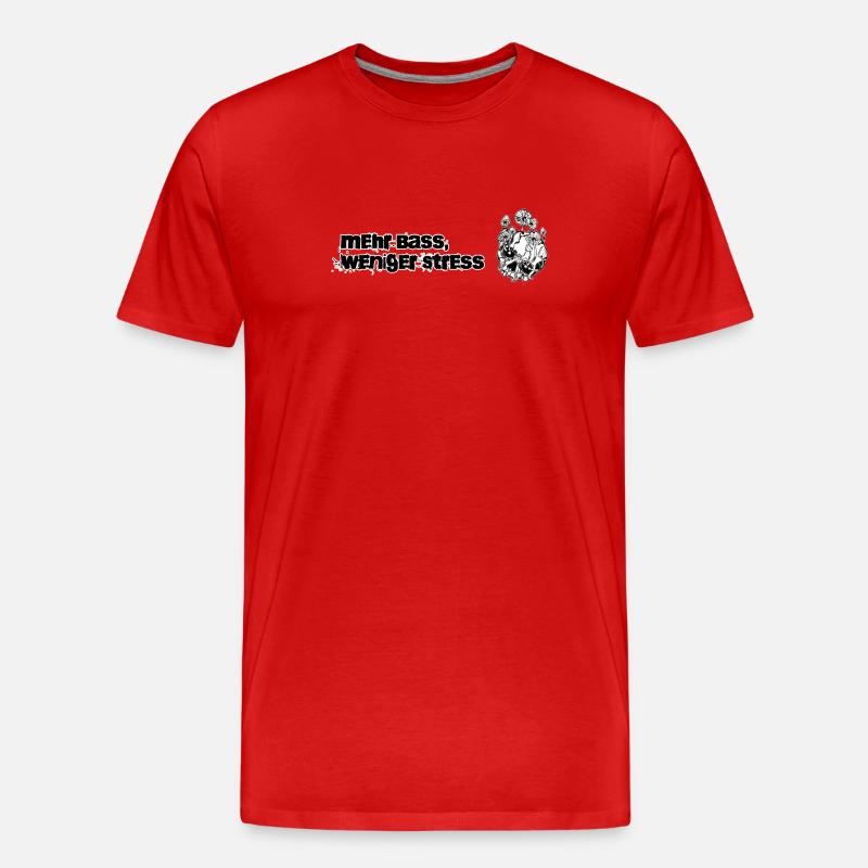 Plus de basses, moins de stress - T-shirt bio Premium Homme - rouge