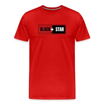 Conception en contraste d’étoile noire - T-shirt bio Premium Homme - rouge - Devant - Damien (186cm)