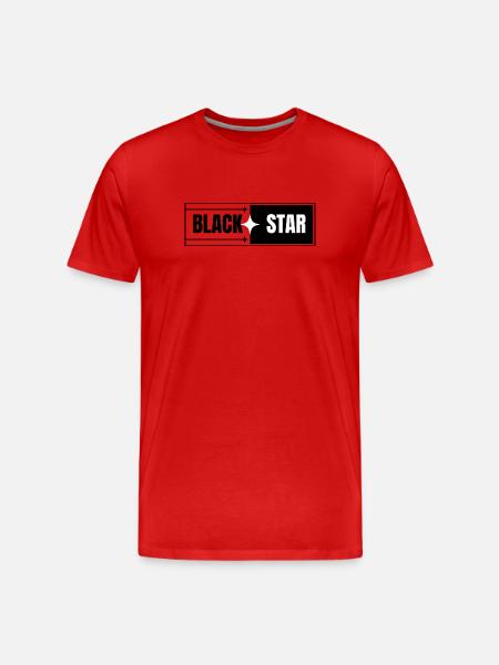 Schwarzer Stern Kontrast-Design - Männer Premium Bio T-Shirt - Rot