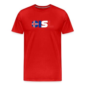 Islande - T-shirt bio Premium Homme - rouge - Devant - Damien (186cm)