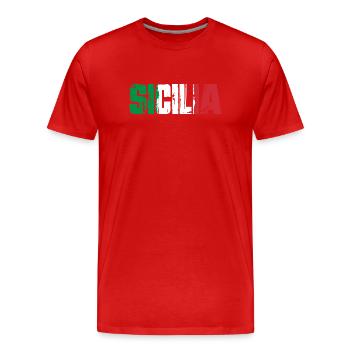 Sicile, Italie, île de Sicile - T-shirt bio Premium Homme - rouge - Devant - Damien (186cm)