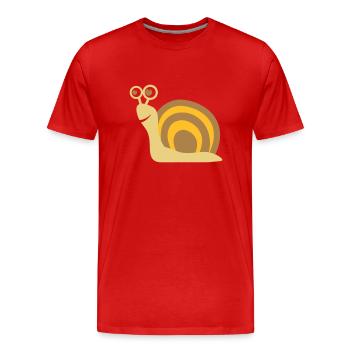 escargot cadeau - T-shirt bio Premium Homme - rouge - Devant - Damien (186cm)
