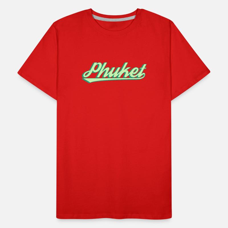 Écriture côtière rétro de Phuket T-shirt bio Premium Homme