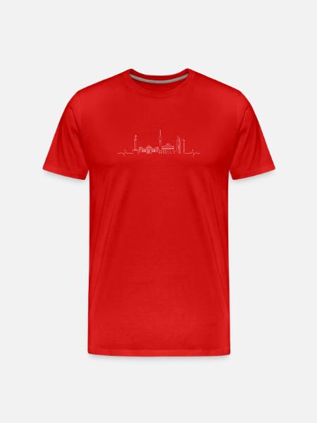 City Skyline Line Art - Men's Premium Organic T-Shirt - red