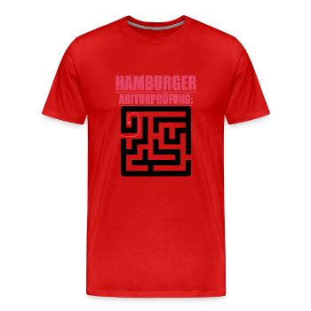 Abitur Abschluss Prüfung Sprüche lustig Hamburg - Männer Premium Bio T-Shirt - Rot - Vorne - Damien (186cm)