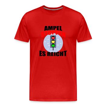 Ampel Regierung Scholz Baerbock Habeck Grüne SPD - Männer Premium Bio T-Shirt - Rot - Vorne - Damien (186cm)