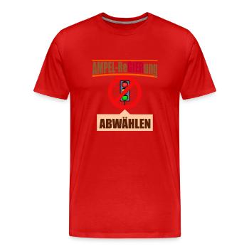 Ampel Regierung Scholz Baerbock Habeck Grüne SPD - Männer Premium Bio T-Shirt - Rot - Vorne - Damien (186cm)