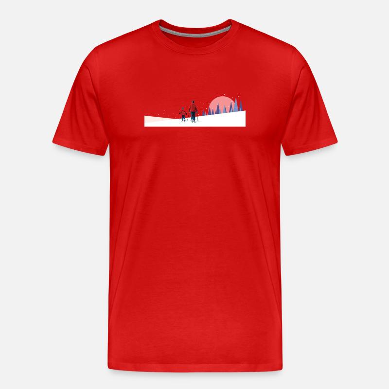 Backcountry Ski Team - Männer Premium Bio T-Shirt - Rot