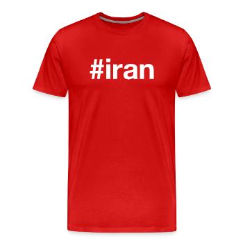 Iran Hashtag - Men's Premium Organic T-Shirt - red - Front - Damien (186cm)