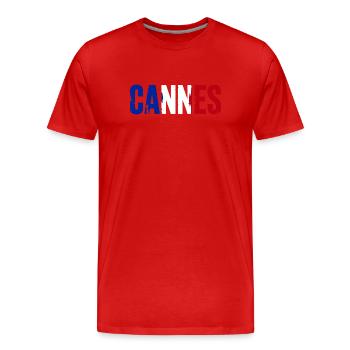 Cannes, France - T-shirt bio Premium Homme - rouge - Devant - Damien (186cm)