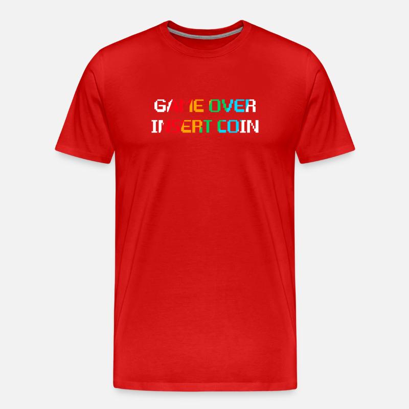 Game Over Münze einwerfen (dunkel) - Männer Premium Bio T-Shirt - Rot