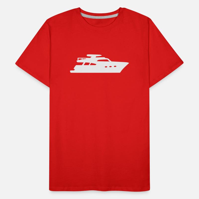 Yacht Silhouette Motorboot Männer Premium Bio T-Shirt