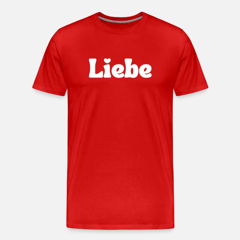 Liebe - Männer Premium Bio T-Shirt - Rot