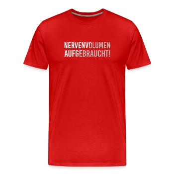 Volume nerveux épuisé - T-shirt bio Premium Homme - rouge - Devant - Damien (186cm)
