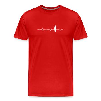 Planche de surf Surfer - T-shirt bio Premium Homme - rouge - Devant - Damien (186cm)