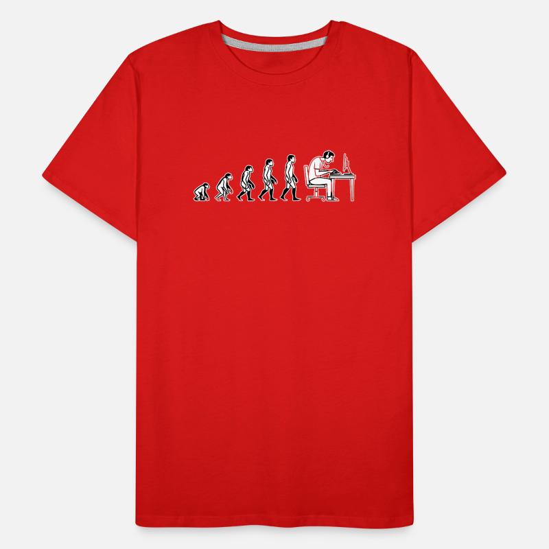 L’évolution s’arrête à l’ordinateur – Conception de l’humour T-shirt bio Premium Homme
