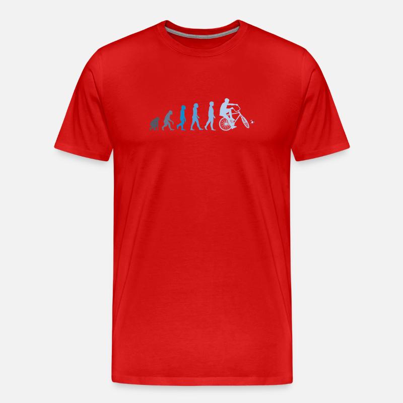 Cyclisme, Cyclball, Cyclisme en salle, Évolution - T-shirt bio Premium Homme - rouge