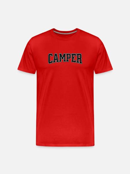 Camper lettering with contrasting contour - Men's Premium Organic T-Shirt - red
