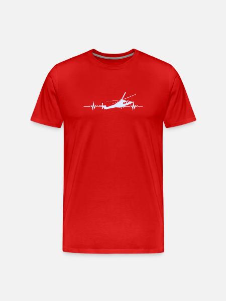 Helicopter Helicopter Heartbeat ECG - Men's Premium Organic T-Shirt - red